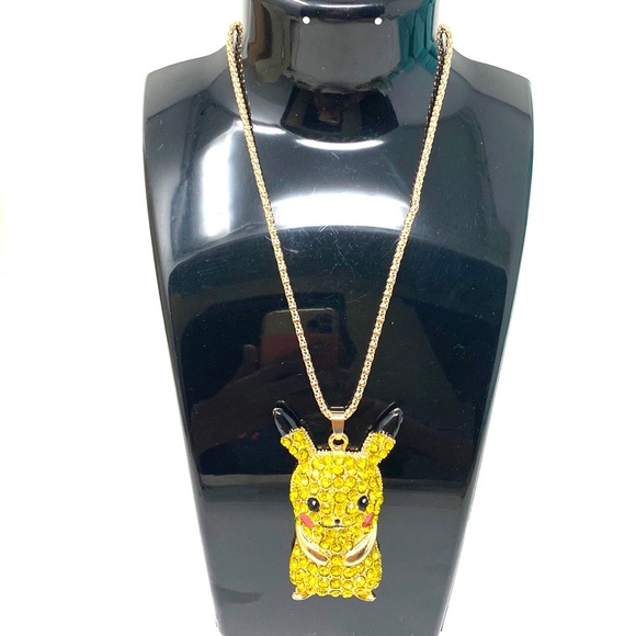Betsey Johnson Pikachu Cristal Yellow Patent Necklace. - Picture 2 of 8